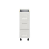 Hugo&Borg Belcourt 12-in W x 34.5-in H x 24-in D Gray Painted 4-Drawer Base Fully Assembled Cabinet (Recessed Panel Style)