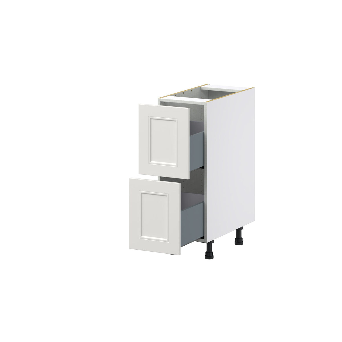 Hugo&Borg Belcourt 12-in W x 34.5-in H x 24-in D Gray Painted 2-Drawer Base Fully Assembled Cabinet (Recessed Panel Style)