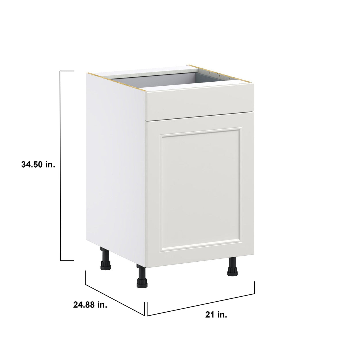 Hugo&Borg Belcourt 21-in W x 34.5-in H x 24-in D Gray Painted 1-Drawer Base Fully Assembled Cabinet (Recessed Panel Shaker Style)