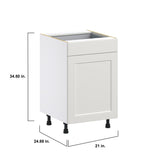 Hugo&Borg Belcourt 21-in W x 34.5-in H x 24-in D Gray Painted 1-Drawer Base Fully Assembled Cabinet (Recessed Panel Shaker Style)