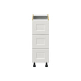 Hugo&Borg Belcourt 12-in W x 34.5-in H x 24-in D Gray Painted 3-Drawer Base Fully Assembled Cabinet (Recessed Panel Style)