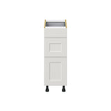 Hugo&Borg Belcourt 12-in W x 34.5-in H x 24-in D Gray Painted 3-Drawer Base Fully Assembled Cabinet (Recessed Panel Style)