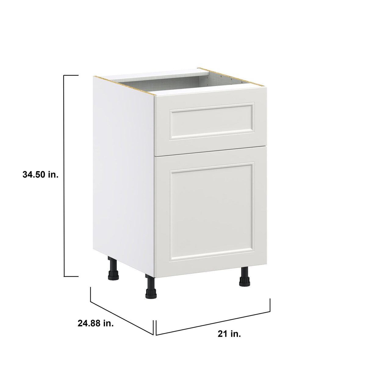 Hugo&Borg Belcourt 21-in W x 34.5-in H x 25-in D Gray Painted 1-Drawer Base Fully Assembled Cabinet (Recessed Panel Shaker Style)