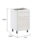 Hugo&Borg Belcourt 21-in W x 34.5-in H x 25-in D Gray Painted 1-Drawer Base Fully Assembled Cabinet (Recessed Panel Shaker Style)