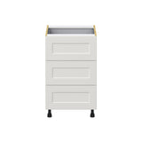 Hugo&Borg Belcourt 21-in W x 34.5-in H x 24-in D Gray Painted 4-Drawer Base Fully Assembled Cabinet (Recessed Panel Style)