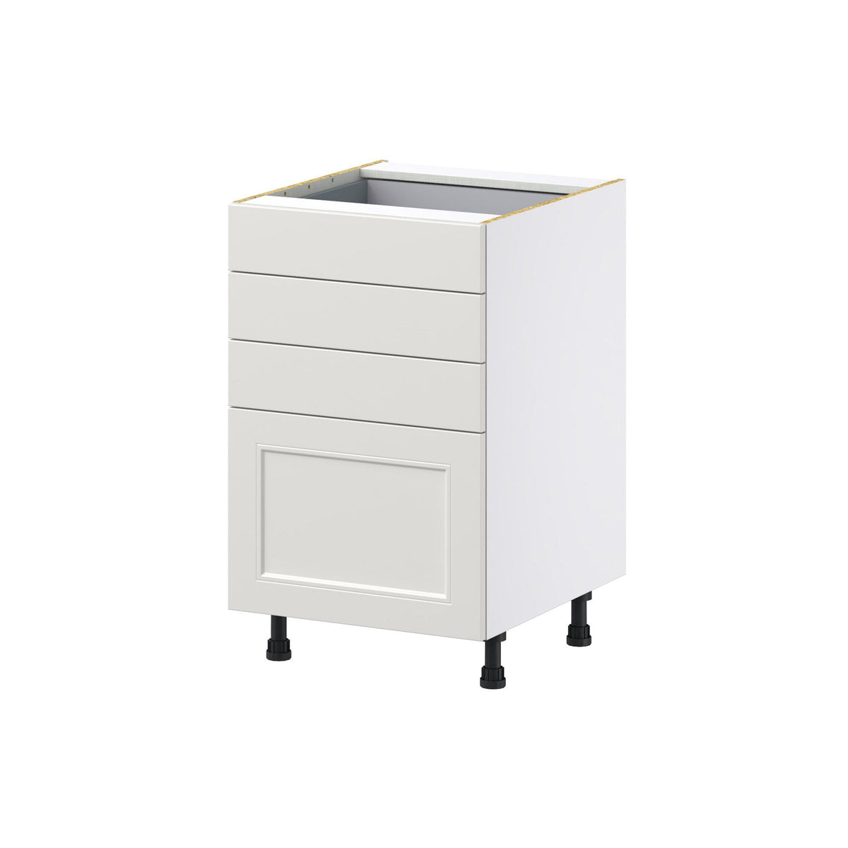 Hugo&Borg Belcourt 21-in W x 34.5-in H x 24-in D Gray Painted 4-Drawer Base Fully Assembled Cabinet (Recessed Panel Style)