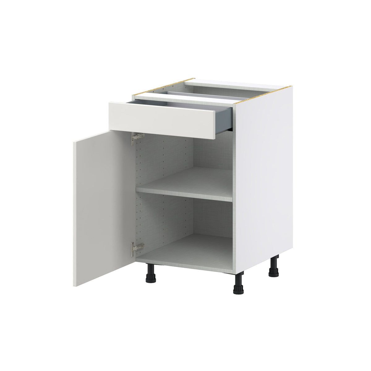 Hugo&Borg Belcourt 21-in W x 34.5-in H x 24-in D Gray Painted 1-Drawer Base Fully Assembled Cabinet (Recessed Panel Shaker Style)