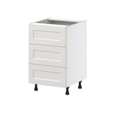 Hugo&Borg Belcourt 21-in W x 34.5-in H x 24-in D Gray Painted 3-Drawer Base Fully Assembled Cabinet (Recessed Panel Style)