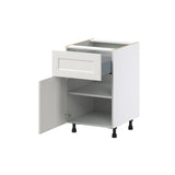 Hugo&Borg Belcourt 21-in W x 34.5-in H x 25-in D Gray Painted 1-Drawer Base Fully Assembled Cabinet (Recessed Panel Shaker Style)