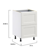 Hugo&Borg Belcourt 21-in W x 34.5-in H x 24-in D Gray Painted 3-Drawer Base Fully Assembled Cabinet (Recessed Panel Style)