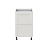 Hugo&Borg Belcourt 21-in W x 34.5-in H x 24-in D Gray Painted 3-Drawer Base Fully Assembled Cabinet (Recessed Panel Style)