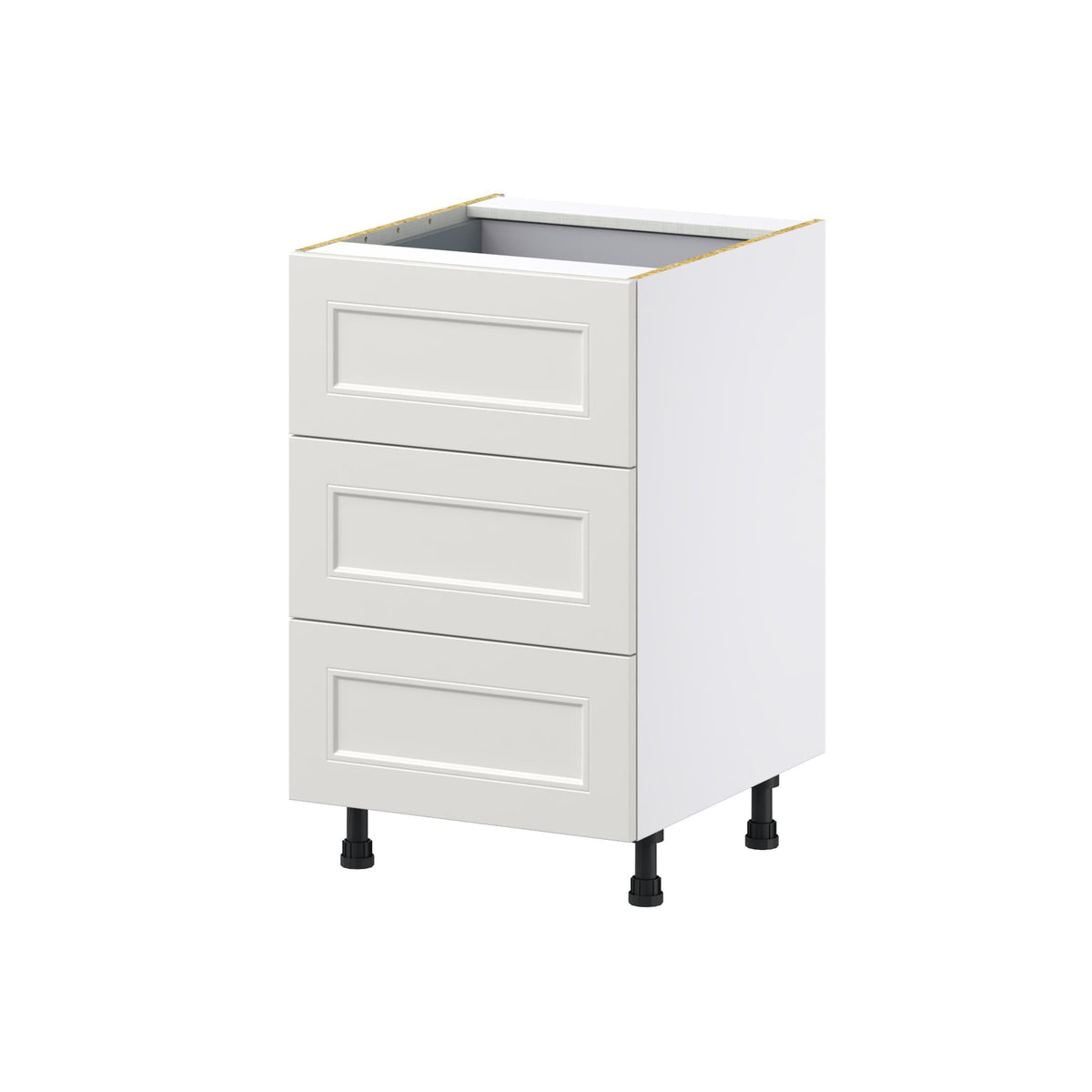 Hugo&Borg Belcourt 21-in W x 34.5-in H x 24-in D Gray Painted 4-Drawer Base Fully Assembled Cabinet (Recessed Panel Style)