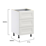 Hugo&Borg Belcourt 21-in W x 34.5-in H x 24-in D Gray Painted 4-Drawer Base Fully Assembled Cabinet (Recessed Panel Style)