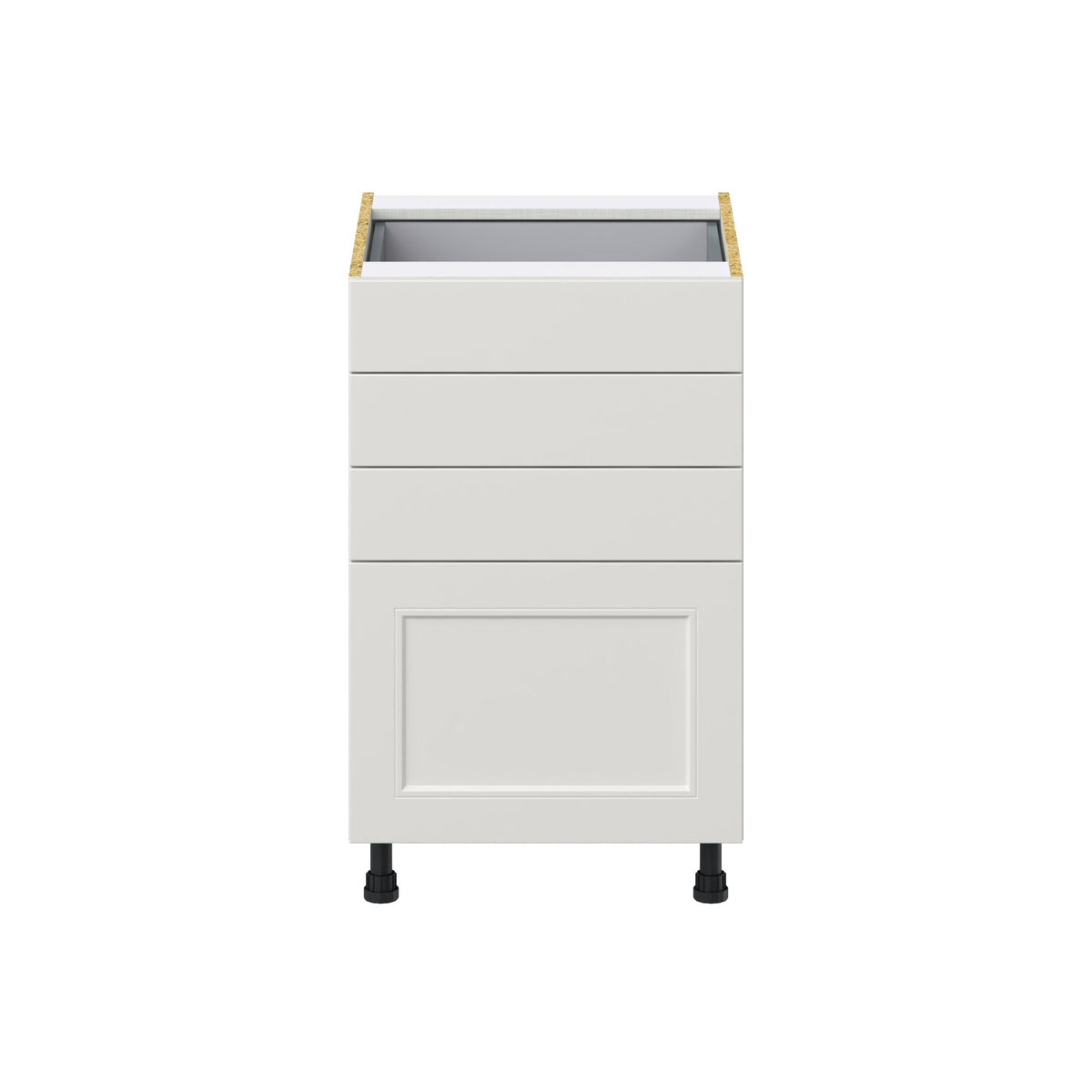 Hugo&Borg Belcourt 21-in W x 34.5-in H x 24-in D Gray Painted 4-Drawer Base Fully Assembled Cabinet (Recessed Panel Style)