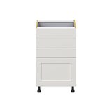 Hugo&Borg Belcourt 21-in W x 34.5-in H x 24-in D Gray Painted 4-Drawer Base Fully Assembled Cabinet (Recessed Panel Style)