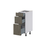 Hugo&Borg Savane 12-in W x 34.5-in H x 21-in D Textmel 3-Drawer Base Fully Assembled Cabinet (Flat Panel Style)