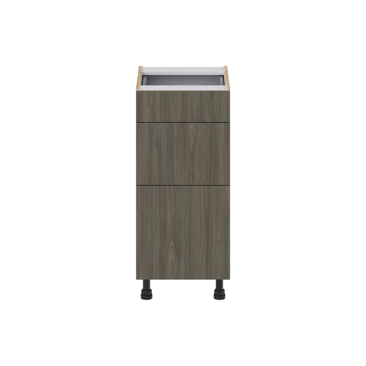 Hugo&Borg Savane 15-in W x 34.5-in H x 21-in D Textmel 3-Drawer Base Fully Assembled Cabinet (Flat Panel Style)