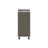 Hugo&Borg Savane 15-in W x 34.5-in H x 21-in D Textmel 3-Drawer Base Fully Assembled Cabinet (Flat Panel Style)