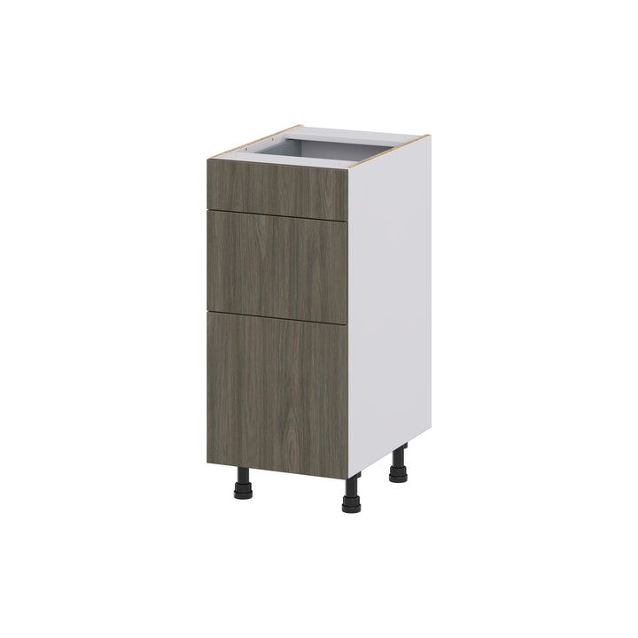 Hugo&Borg Savane 15-in W x 34.5-in H x 21-in D Textmel 3-Drawer Base Fully Assembled Cabinet (Flat Panel Style)