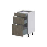 Hugo&Borg Savane 18-in W x 34.5-in H x 21-in D Textmel 3-Drawer Base Fully Assembled Cabinet (Flat Panel Style)