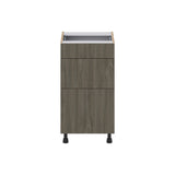 Hugo&Borg Savane 18-in W x 34.5-in H x 21-in D Textmel 3-Drawer Base Fully Assembled Cabinet (Flat Panel Style)
