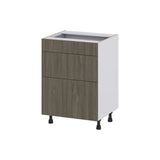 Hugo&Borg Savane 24-in W x 34.5-in H x 21-in D Textmel 3-Drawer Base Fully Assembled Cabinet (Flat Panel Style)