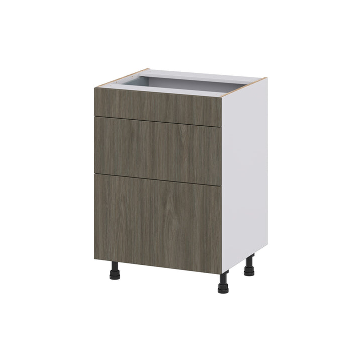 Hugo&Borg Savane 24-in W x 34.5-in H x 21-in D Textmel 3-Drawer Base Fully Assembled Cabinet (Flat Panel Style)