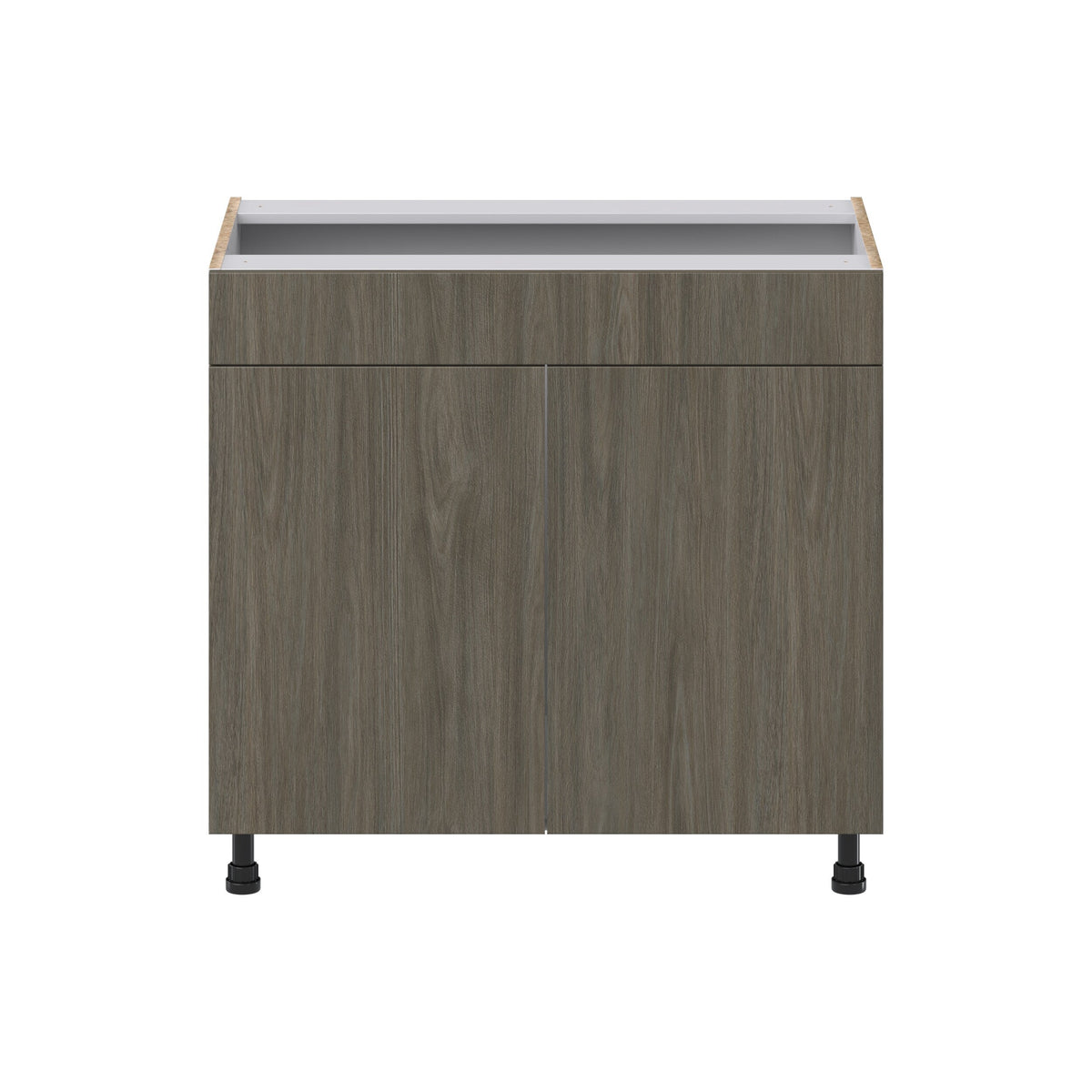 Hugo&Borg Savane 36-in W x 34.5-in H x 21-in D Textmel Sink Base Fully Assembled Cabinet (Flat Panel Slab Style)