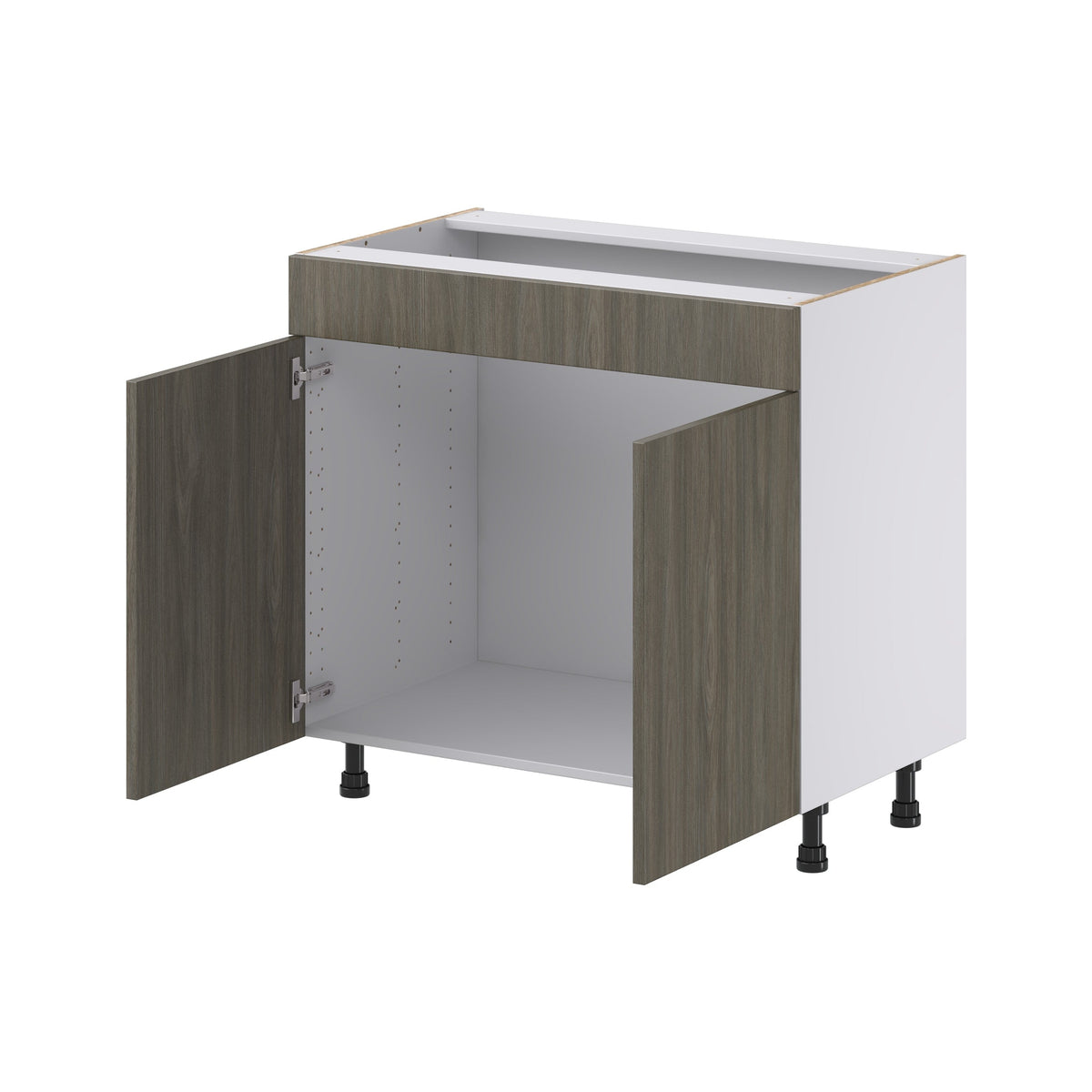 Hugo&Borg Savane 36-in W x 34.5-in H x 21-in D Textmel Sink Base Fully Assembled Cabinet (Flat Panel Slab Style)