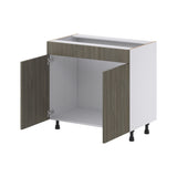 Hugo&Borg Savane 36-in W x 34.5-in H x 21-in D Textmel Sink Base Fully Assembled Cabinet (Flat Panel Slab Style)