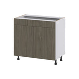 Hugo&Borg Savane 36-in W x 34.5-in H x 21-in D Textmel Sink Base Fully Assembled Cabinet (Flat Panel Slab Style)
