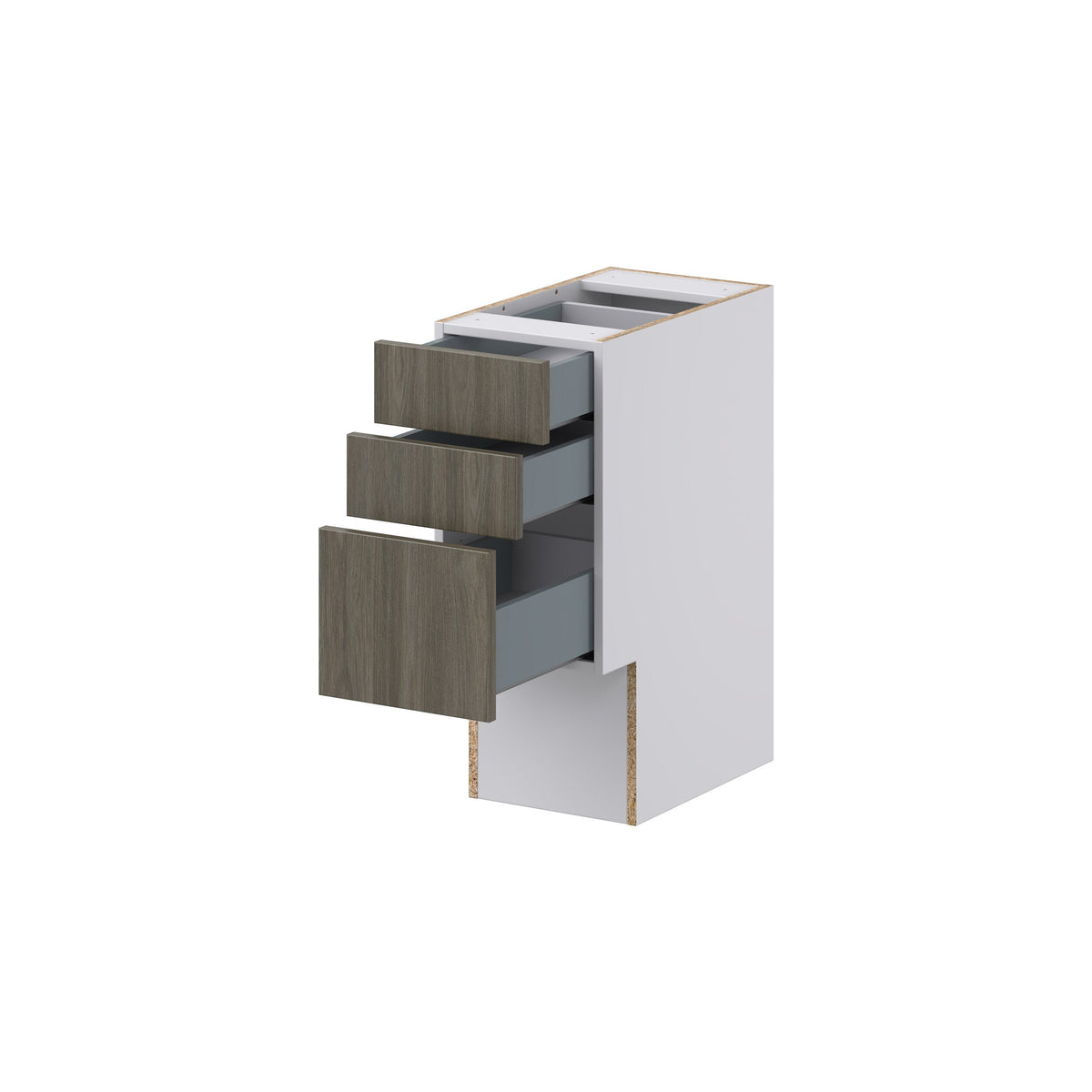 Hugo&Borg Savane 12-in W x 30-in H x 21-in D Textmel 4-Drawer Base Fully Assembled Cabinet (Flat Panel Style)