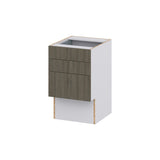 Hugo&Borg Savane 18-in W x 30-in H x 21-in D Textmel 3-Drawer Base Fully Assembled Cabinet (Flat Panel Style)