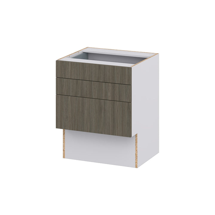 Hugo&Borg Savane 24-in W x 30-in H x 21-in D Textmel 3-Drawer Base Fully Assembled Cabinet (Flat Panel Style)