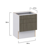 Hugo&Borg Savane 24-in W x 30-in H x 21-in D Textmel 3-Drawer Base Fully Assembled Cabinet (Flat Panel Style)
