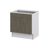 Hugo&Borg Savane 30-in W x 32.5-in H x 24-in D Textmel Sink Base Fully Assembled Cabinet (Flat Panel Slab Style)