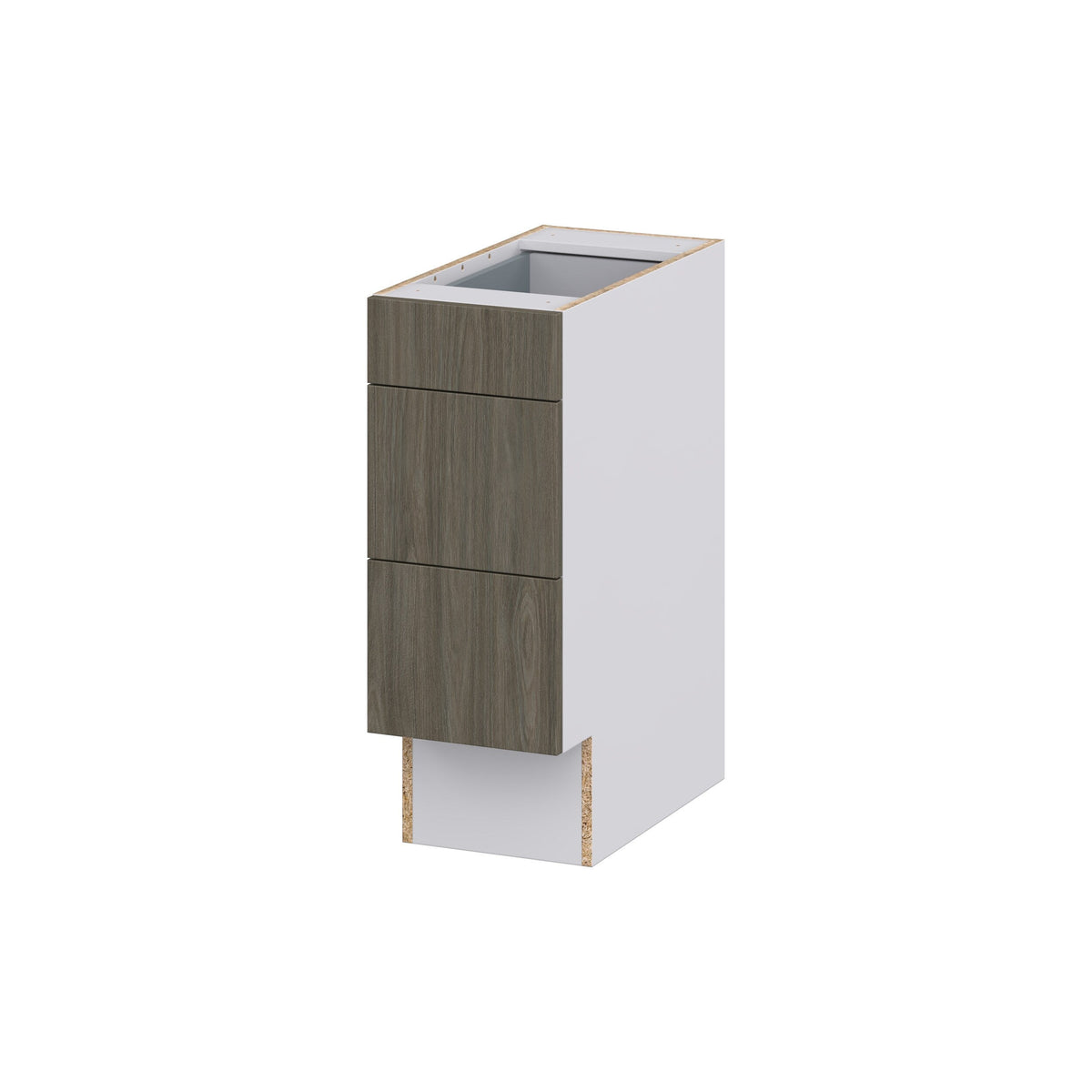 Hugo&Borg Savane 12-in W x 32.5-in H x 25-in D Textmel 3-Drawer Base Fully Assembled Cabinet (Flat Panel Style)