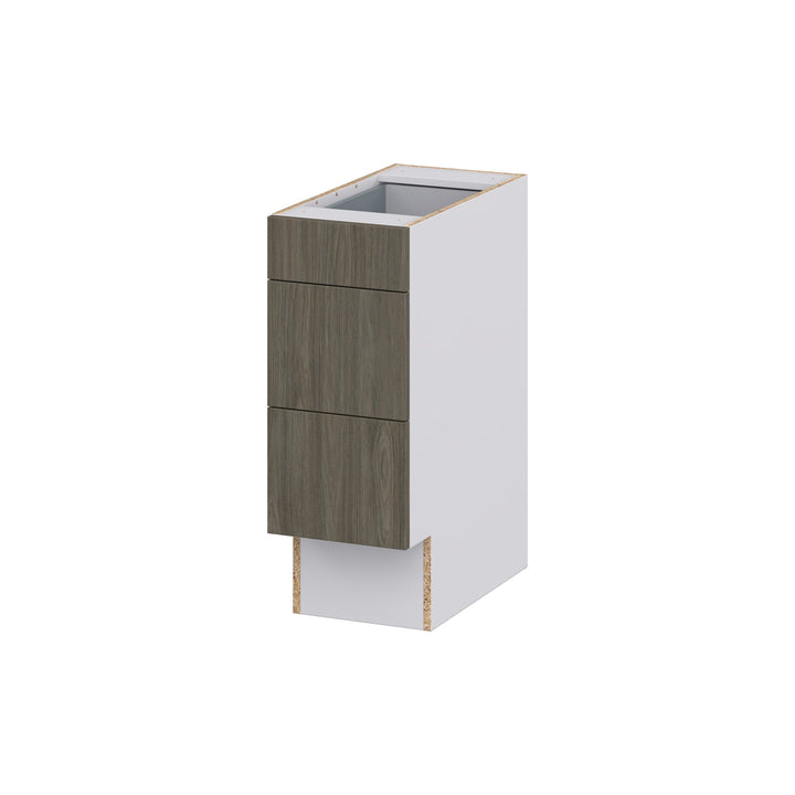 Hugo&Borg Savane 12-in W x 32.5-in H x 25-in D Textmel 3-Drawer Base Fully Assembled Cabinet (Flat Panel Style)