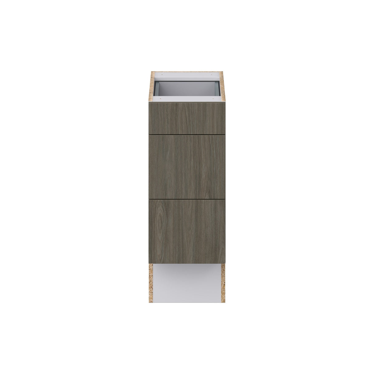 Hugo&Borg Savane 12-in W x 32.5-in H x 25-in D Textmel 3-Drawer Base Fully Assembled Cabinet (Flat Panel Style)