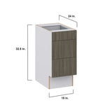 Hugo&Borg Savane 15-in W x 32.5-in H x 25-in D Textmel 3-Drawer Base Fully Assembled Cabinet (Flat Panel Style)