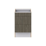 Hugo&Borg Savane 21-in W x 32.5-in H x 25-in D Textmel 3-Drawer Base Fully Assembled Cabinet (Flat Panel Style)