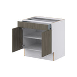 Hugo&Borg Savane 30-in W x 32.5-in H x 25-in D Textmel 1-Drawer Base Fully Assembled Cabinet (Flat Panel Slab Style)