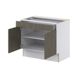 Hugo&Borg Savane 36-in W x 32.5-in H x 25-in D Textmel 1-Drawer Base Fully Assembled Cabinet (Flat Panel Slab Style)