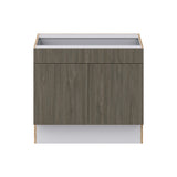 Hugo&Borg Savane 36-in W x 32.5-in H x 25-in D Textmel 1-Drawer Base Fully Assembled Cabinet (Flat Panel Slab Style)