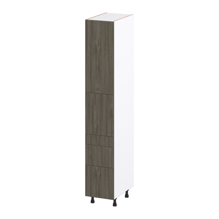 Hugo&Borg Savane 15-in W x 89.5-in H x 24-in D Textmel 5-Drawer Pantry Fully Assembled Cabinet (Flat Panel Slab Style)