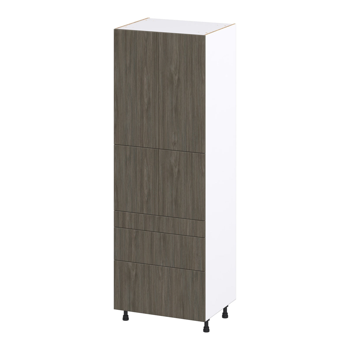 Hugo&Borg Savane 30-in W x 89.5-in H x 24-in D Textmel 5-Drawers Pantry Fully Assembled Cabinet (Flat Panel Slab Style)