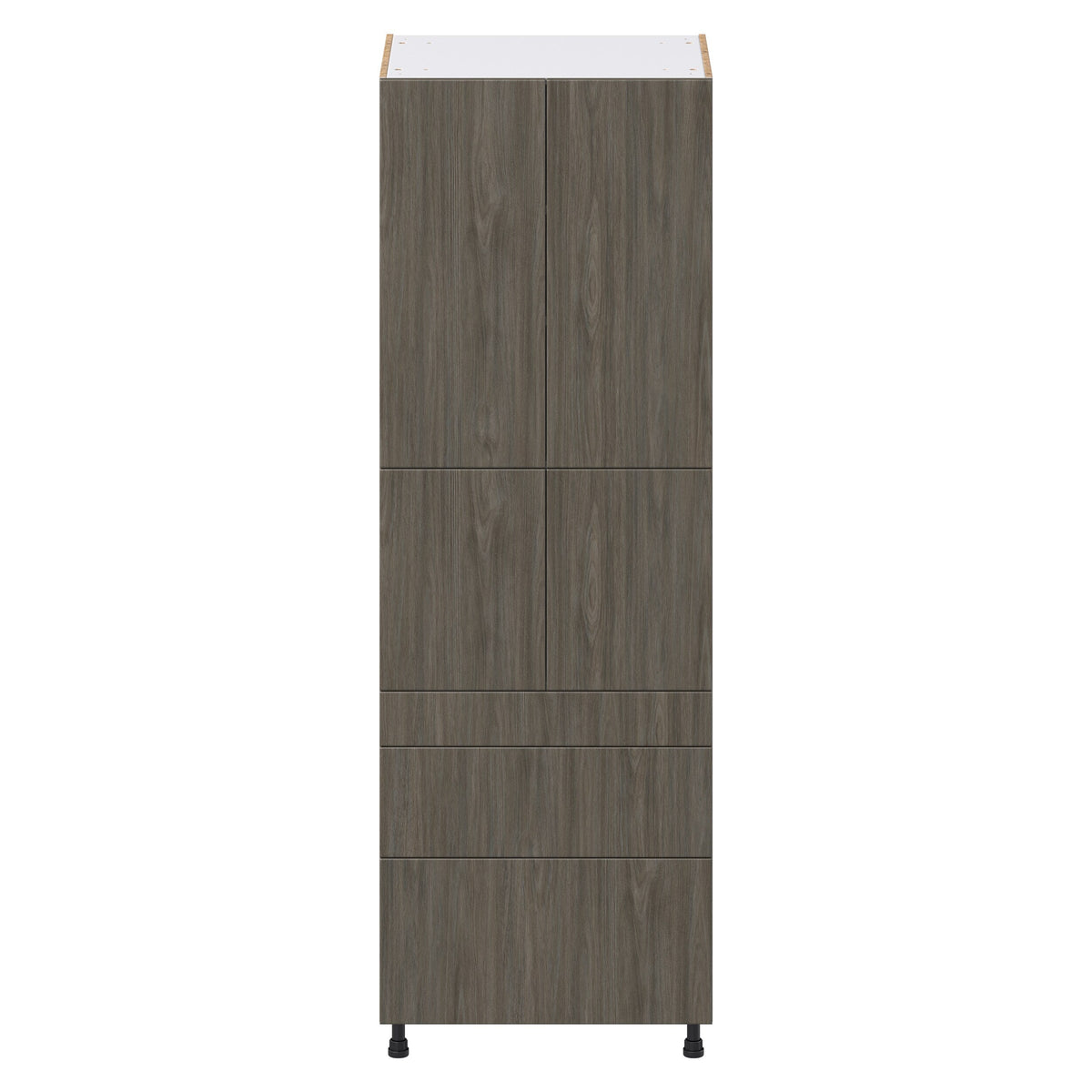 Hugo&Borg Savane 30-in W x 89.5-in H x 24-in D Textmel 5-Drawers Pantry Fully Assembled Cabinet (Flat Panel Slab Style)