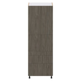 Hugo&Borg Savane 30-in W x 89.5-in H x 24-in D Textmel 5-Drawers Pantry Fully Assembled Cabinet (Flat Panel Slab Style)