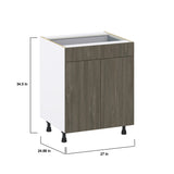 Hugo&Borg Savane 27-in W x 34.5-in H x 24-in D Textmel 1-Drawer Base Fully Assembled Cabinet (Flat Panel Slab Style)