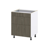 Hugo&Borg Savane 27-in W x 34.5-in H x 24-in D Textmel 3-Drawer Base Fully Assembled Cabinet (Flat Panel Style)